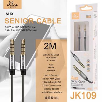 Ellietech JK109 Câble Audio Jack 3.5mm à 3.5mm 2M Noir
